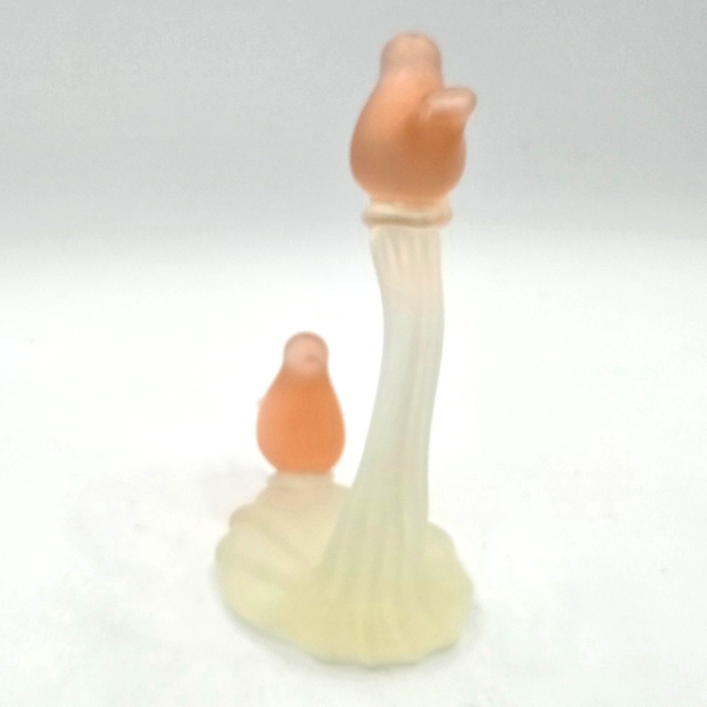 Pink Satin Glass Love Birds on Branch Hallmark Crowning Touch Collection Cottage - Picture 5 of 8